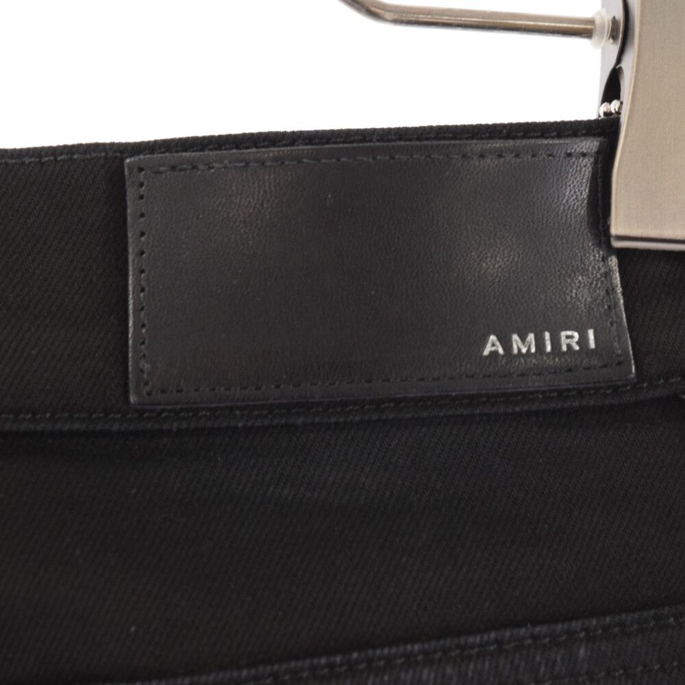 AMIRI (アミリ) MX1 蛇腹クラッシュ加工デニムパンツ レザー切替