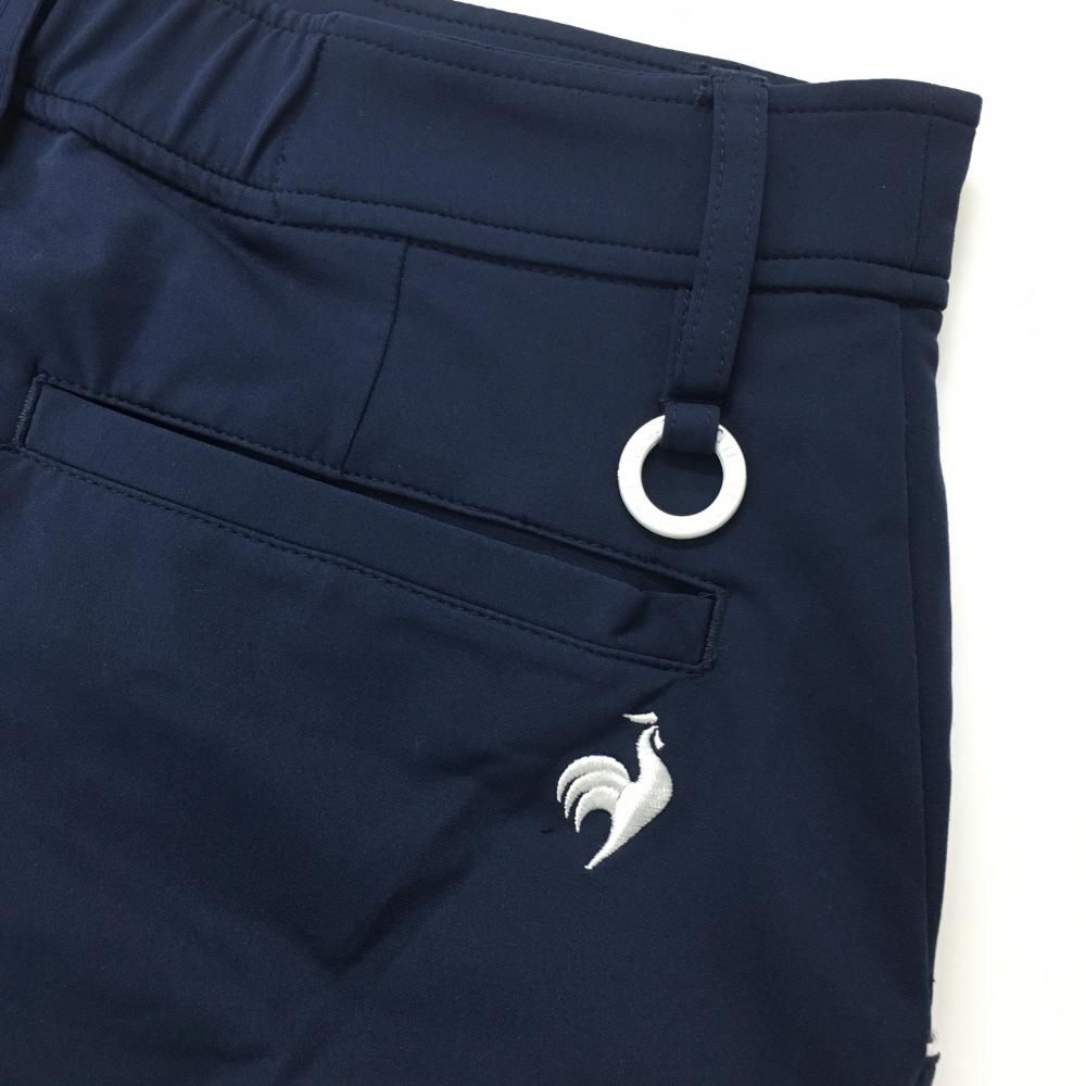 超美品】ルコックゴルフ スカート ネイビー×白 裾プリーツ 内側