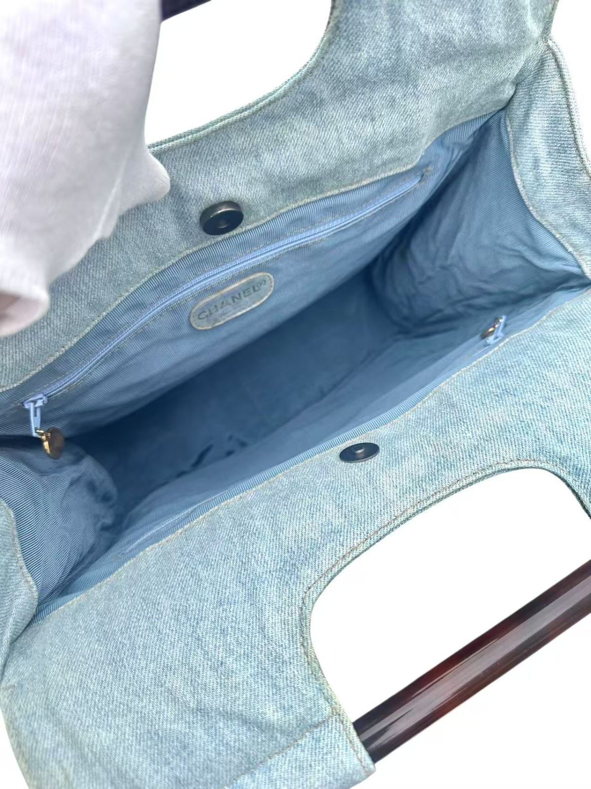 【美品】シャネル CHANEL 超レア　デニム　べっ甲　トート　ハンドバッグ　デカココチ　ブルー　レディース　メンズ