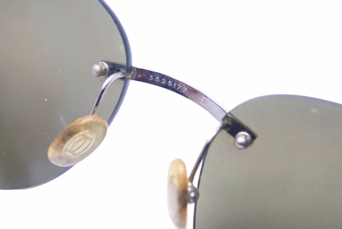 備考Cartier カルティエ メガネ 眼鏡 ウッドテンプル サングラス アイウェア 度無し カラーレンズ 135b 55□18 美品  27987