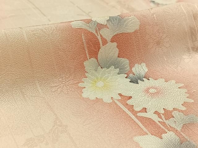 平和屋着物▽上質な小紋　単衣　草花文　暈し染め　正絹　逸品　AAAZ5718jh 平和屋着物▽上質な小紋 単衣 草花文 暈し染め 正絹 逸品 AAAZ5718jh