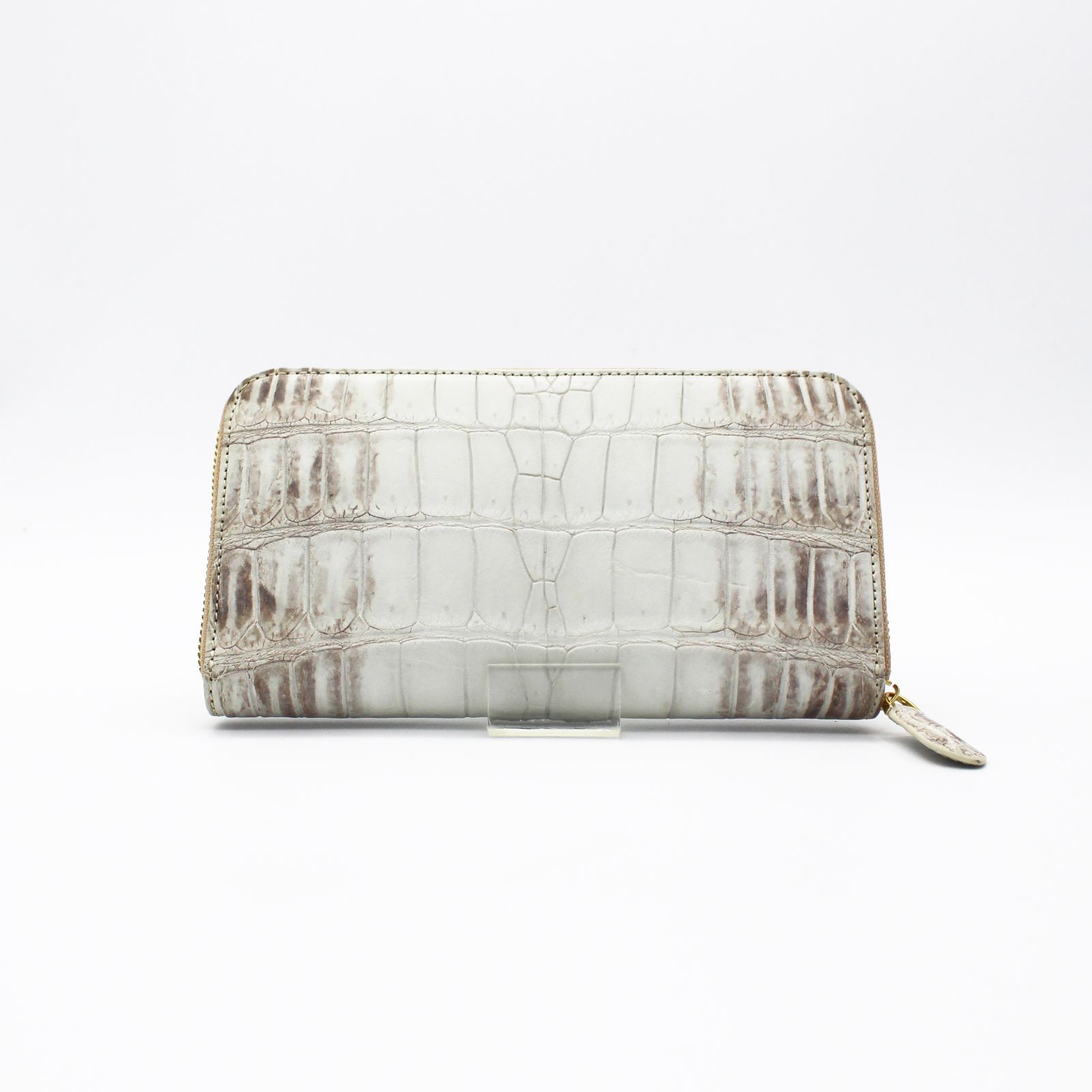 本物のヒマラヤクロコダイル長財布｜シャムワニ腹部革 × 牛革｜金運を  