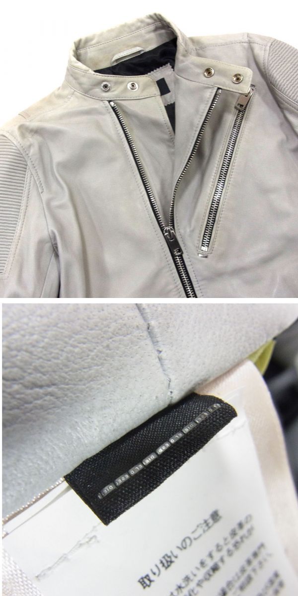定価13万円○DIESEL ディーゼル ラムレザー ライダース ジャケット 革
