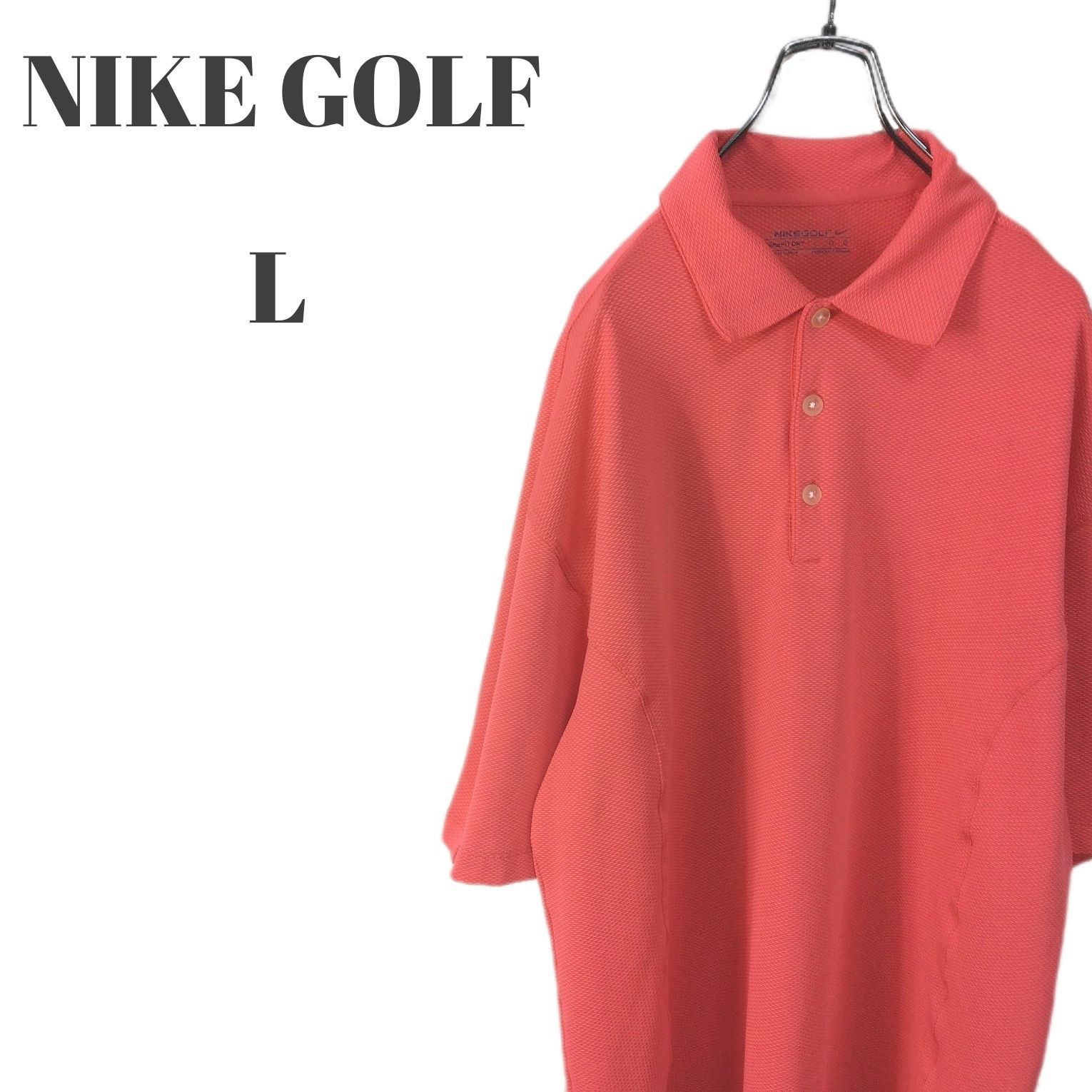 NIKE GOLF ナイキゴルフ 半袖ポロシャツ ワンポイント刺繍ロゴ ピンク系 メンズ Lサイズ |mercariメルカリ官方指定廠商|Bibian比比昂代買代購