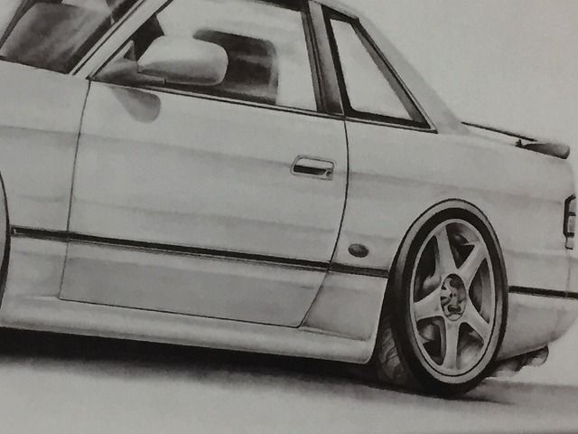 クラシックカー 油彩画 サインあり クラシックカー 油彩画 サインあり