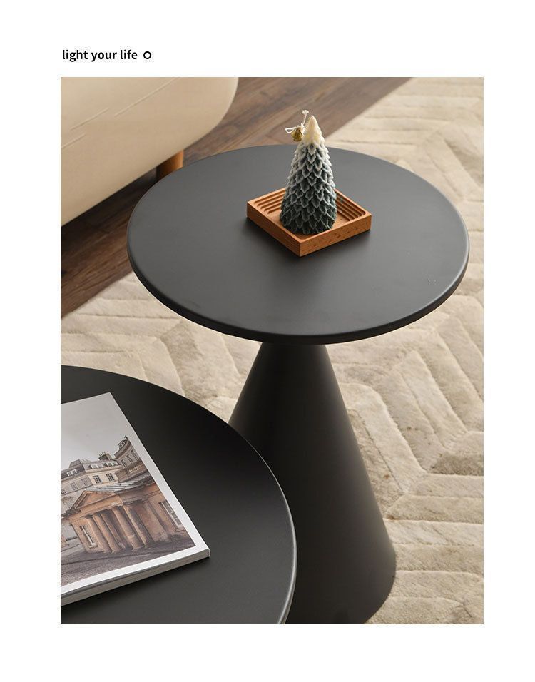 サイドテーブル 高さ55cm ブラック ソファ ナイト ベッドサイド コーヒー ミニ 小さい コーナー テーブル 低め リビング 寝室 シンプル モダン 黒