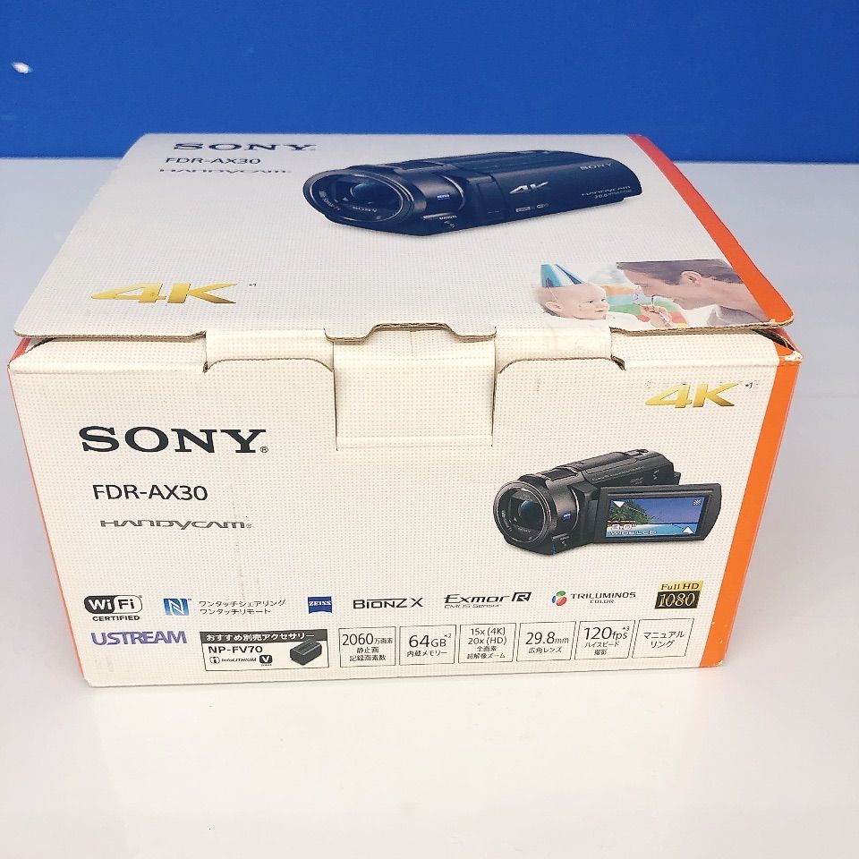 ☆【通電確認済・充電器無し】SONY FDR-AX30 4k ハンディカム