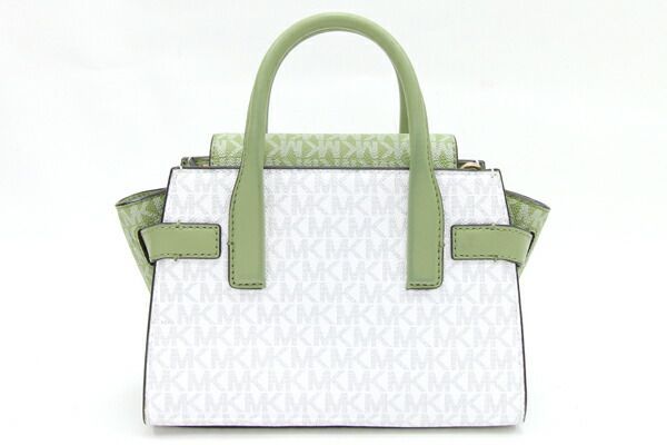 マイケルコース 2WAYハンドバッグ ホワイト PVC MICHAEL KORS グリーン