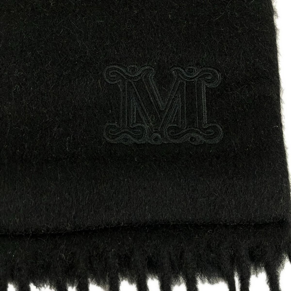 MaxMara マックスマーラ ウール シルク ロゴ ストール/グレー