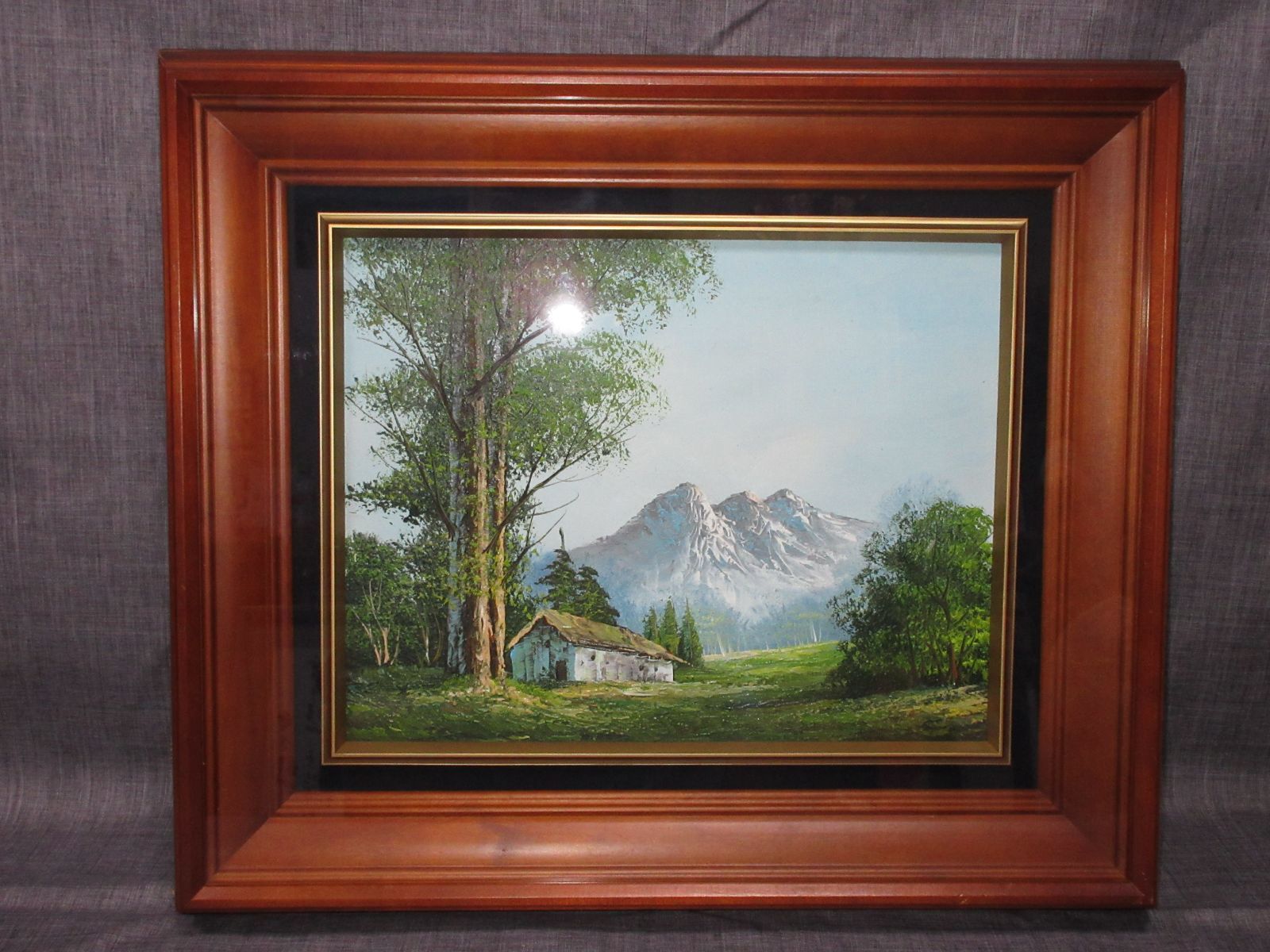 肉筆　額縁　油絵　風景　秋の散歩 肉筆 額縁 油絵 風景 秋の散歩