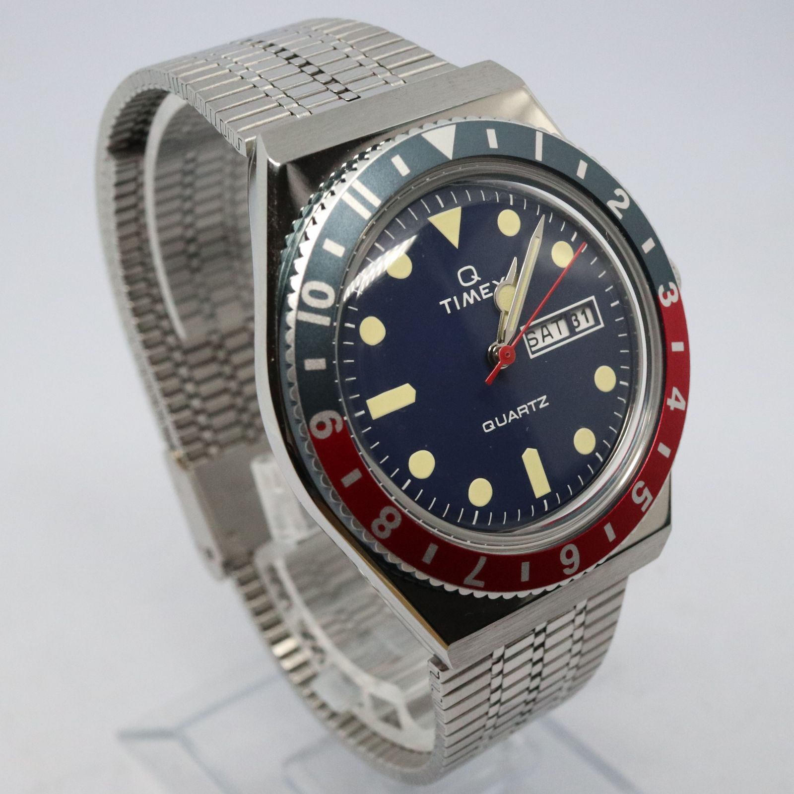 稼働品】TIMEX Q タイメックス TW2T80700 ペプシベゼル ネイビー