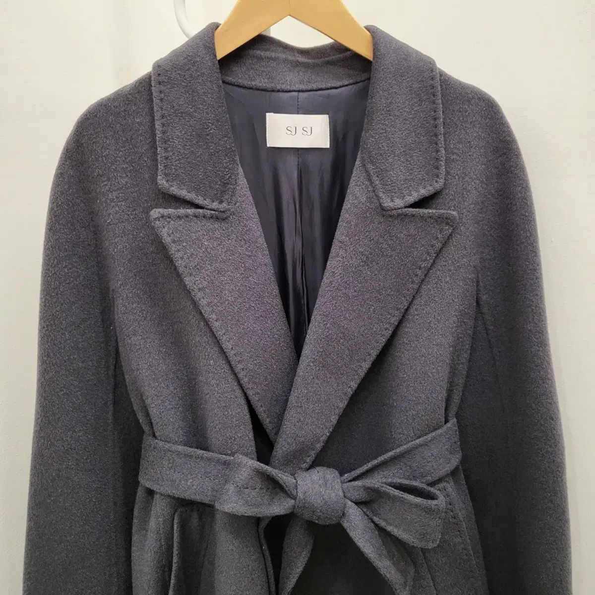 sjsj カシミヤ ブレンド ハンドメイド コート