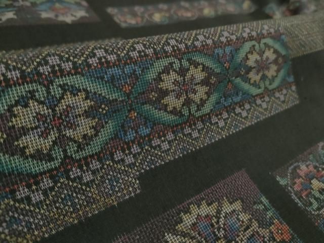 平和屋本店□極上 都喜ヱ門 本場大島紬 藤色泥 7マルキ 麗しき春