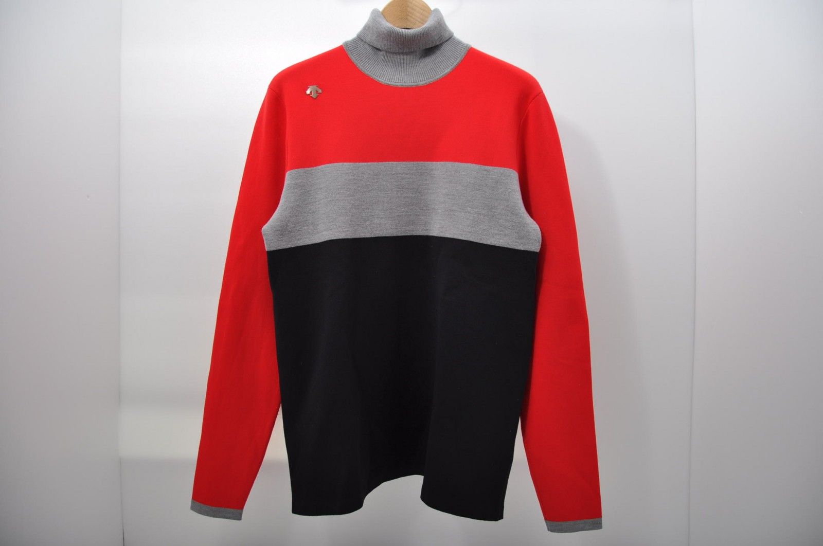 メンズ デサントゴルフ DESCENTE GOLF セーター O 赤×グレー×黒 長袖