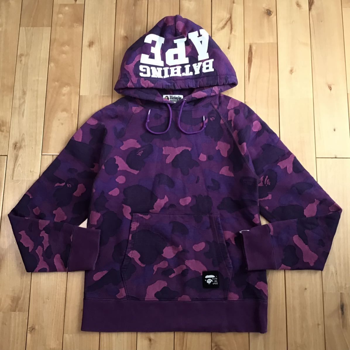 BAPE ジャガードカモ プルオーバー パーカー Mサイズ Jacquard purple