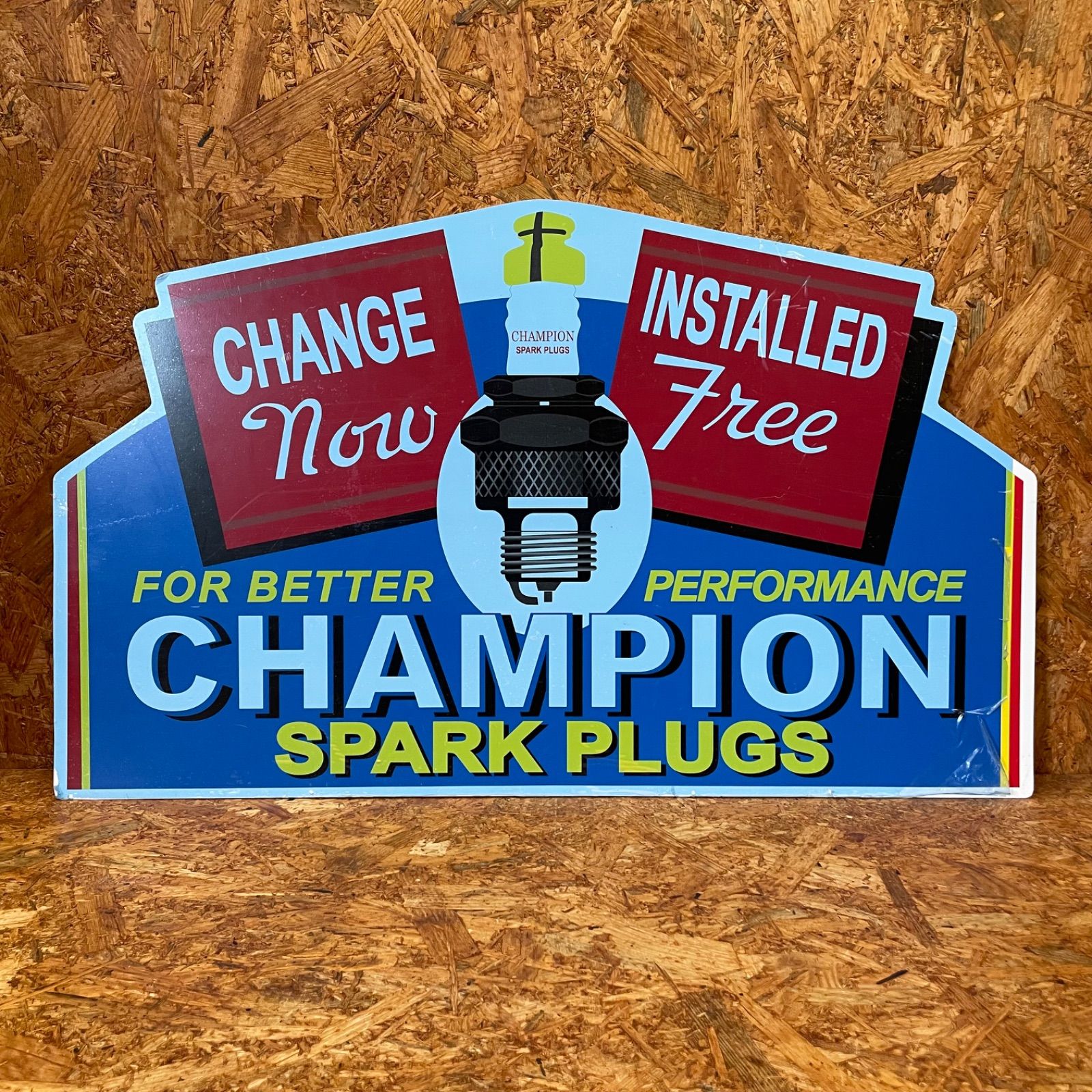 未使用保管品 CHAMPION アルミ合板 看板 横72cm 特大サイズ 保護 