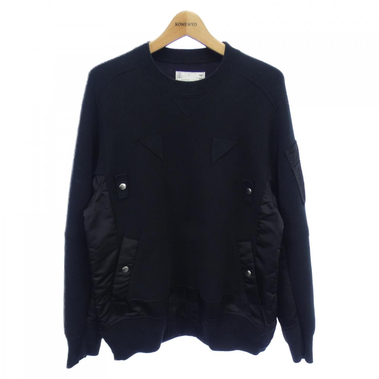 夏帆着用✨️完売品✨️sacai スウェット ナイロン切替 スナップボタン サイズ2 夏帆着用✨️完売品✨️sacai スウェット ナイロン切替 スナップ