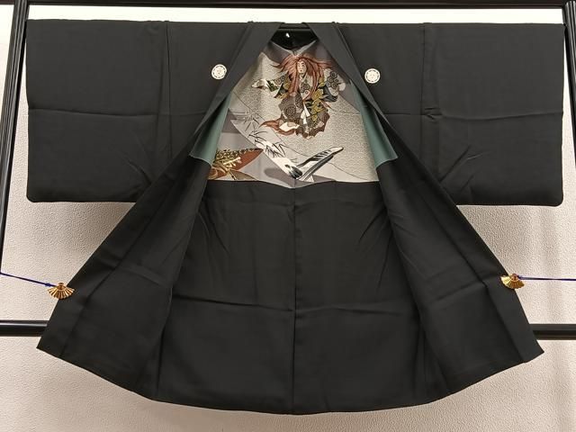 平和屋着物＃男性 羽織 紋付き キングサイズ 正絹 逸品 CAAT5654id