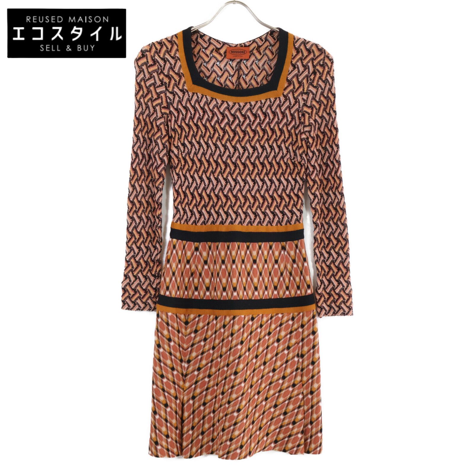 MISSONI ミッソーニ 総柄 スクエアネック ニット 40 - メルカリ