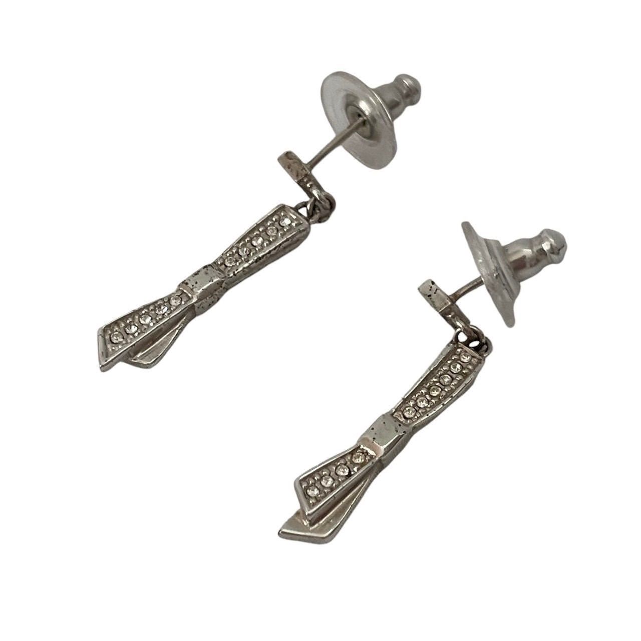 クリスチャンディオールピアス　ロゴ　リボン　ラインストーン 楽天市場】ディオール Dior ピアス クリスタル リボン スイング