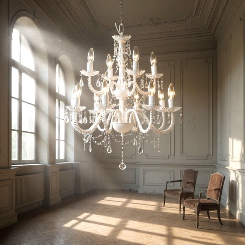 E シャンデリア12灯 ライト 照明器具LED 北欧 姫系