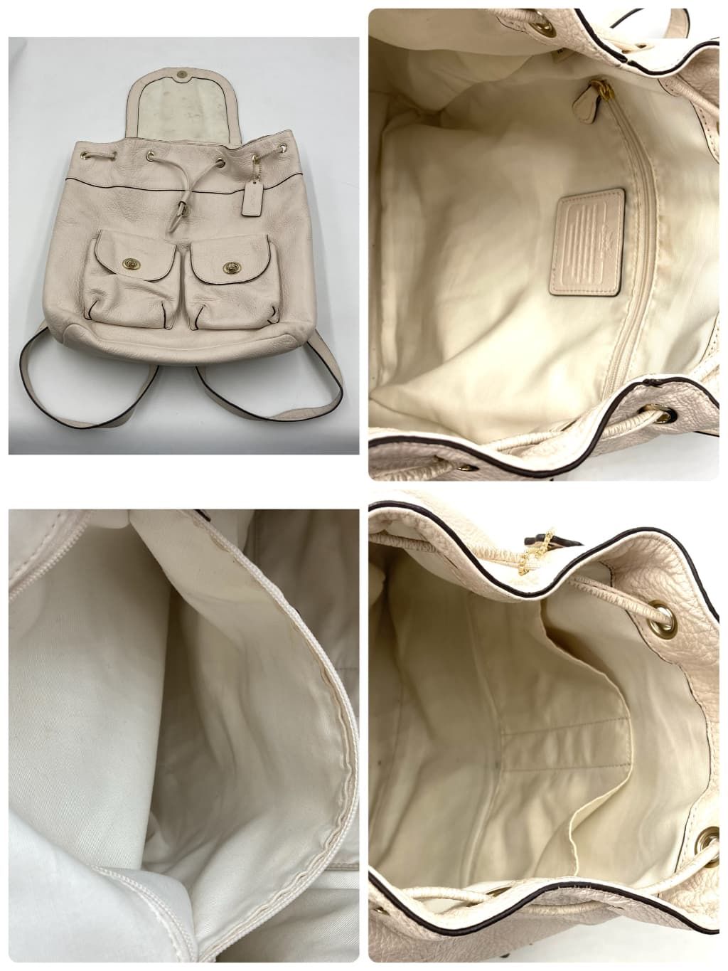 □美品□COACH コーチ ターンロック リュックサック バックパック 巾着 