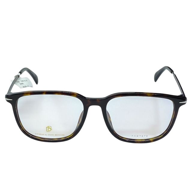 デイヴィッド ベッカム DB 7074 F 3MA 55 17 145 眼鏡 メガネ アイウェア スクエアフレーム ブラウン べっ甲 ロゴ DAVID BECKHAM