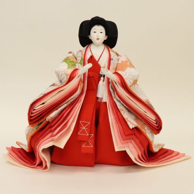 雛人形 段飾り 京極 七番/大三五 五人 花梨塗り金彩桂橋屏風