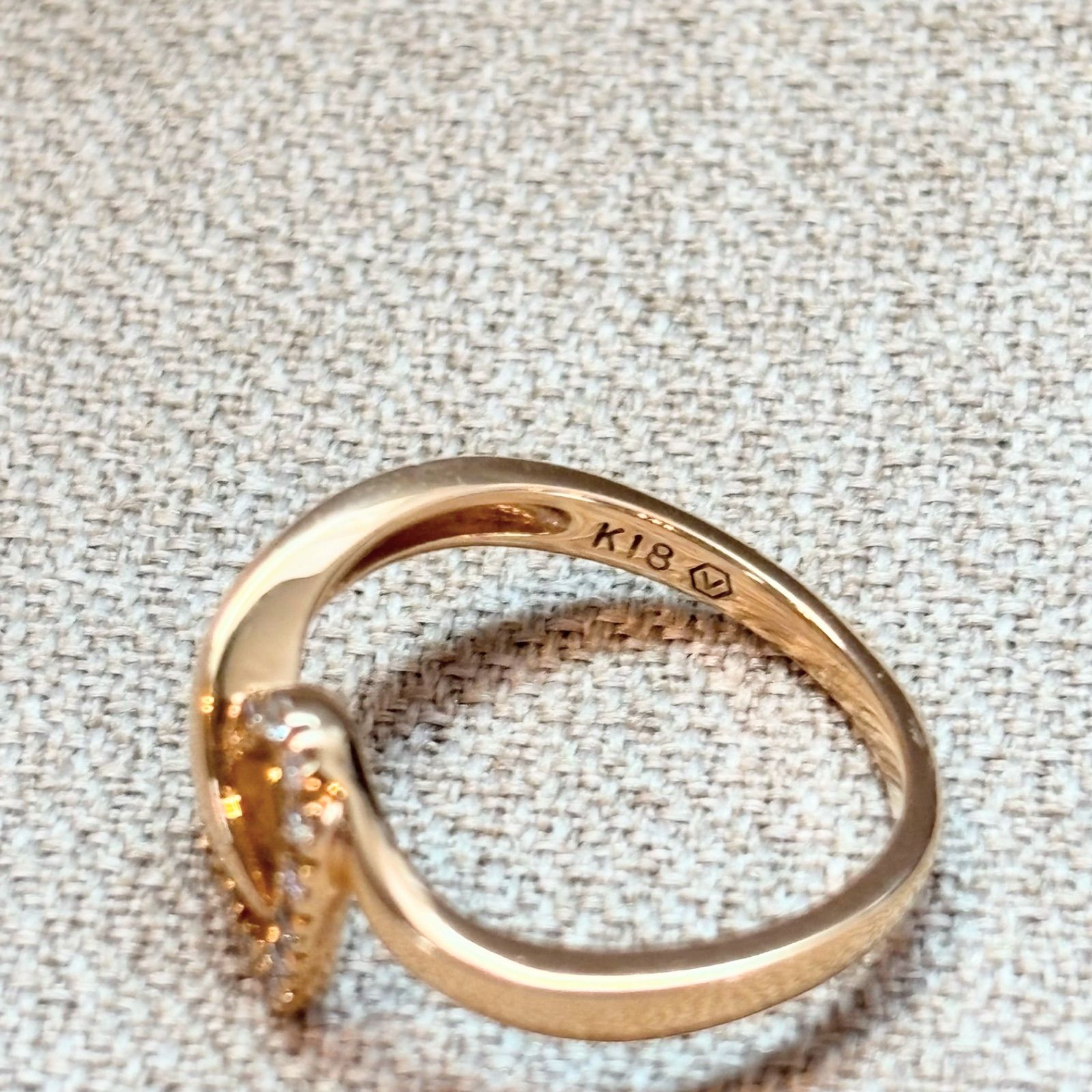 VENDOME ヴァンドーム K18 ダイヤ付リング 11.5号 3.8g 18金 デザインリング 研磨済 ヴァンドーム青山 K18 ダイヤモンド リング 13号