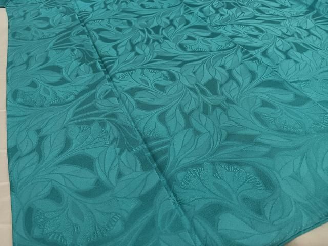 平和屋着物○日本舞踊家 岩井流宗元 岩井友見 色無地 草花地紋 浅葱色  