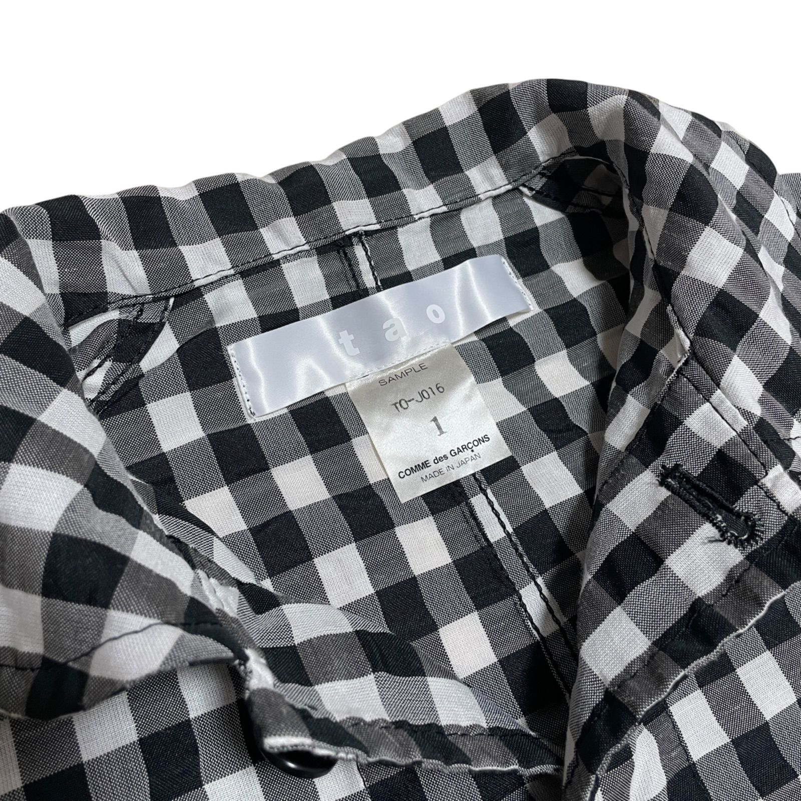 tao コムデギャルソン　丸襟ギンガムチェックジャケット 定価80700円 TAO COMME des GARCONS エステルラミーレーヨン