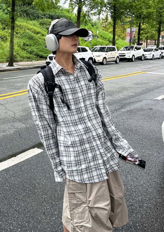 [COSYHARU公式] Delu Gradation Check Overshirt 送料・関税込み COSYHARU公式] Deluグラデーションチェックオーバーシャ​​ツ
