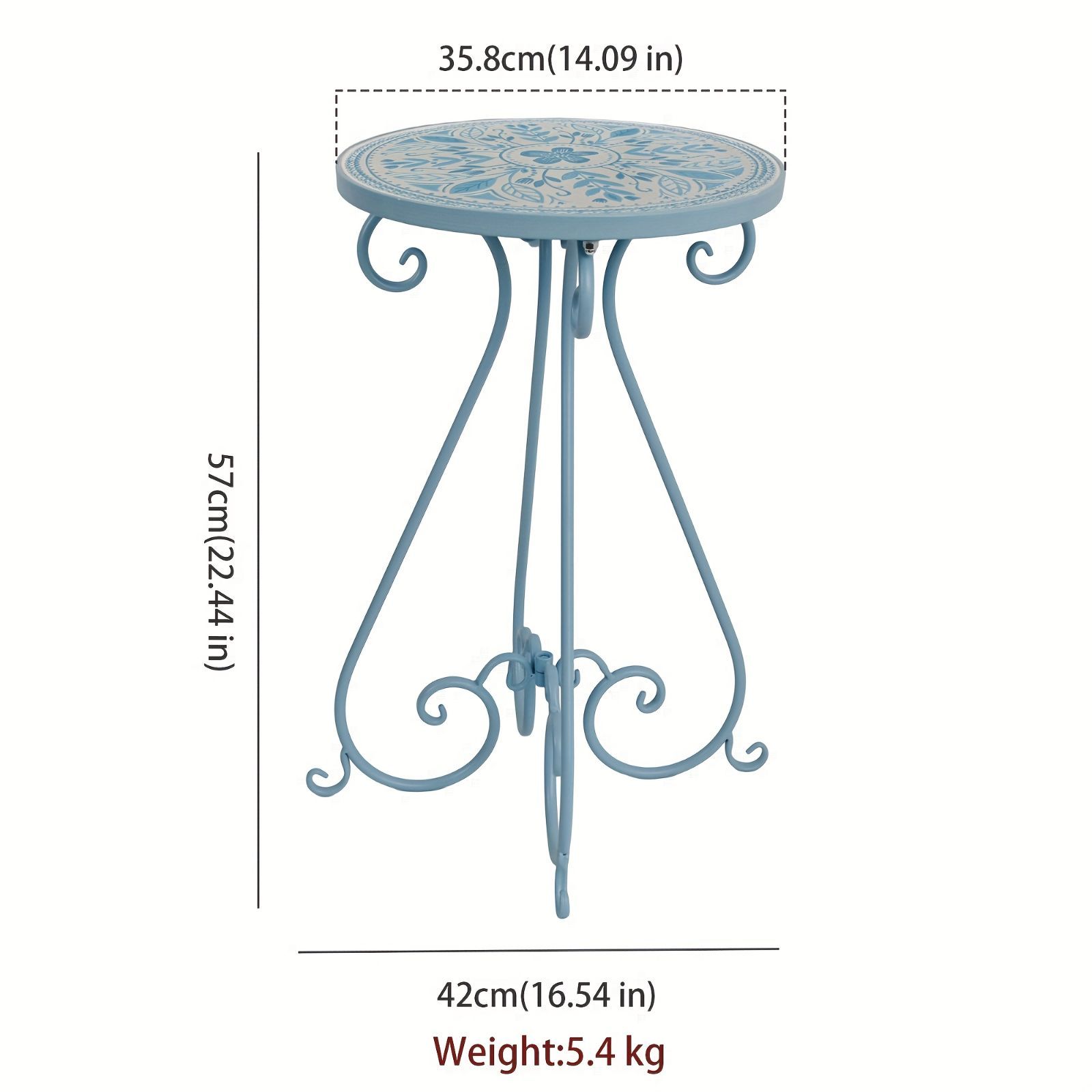 コーヒーテーブル 金属 ティーテーブル 花柄 タイル 折りたたみ 屋内 屋外 室内 家具 庭園 モダン シンク エレガント シンプル 北欧