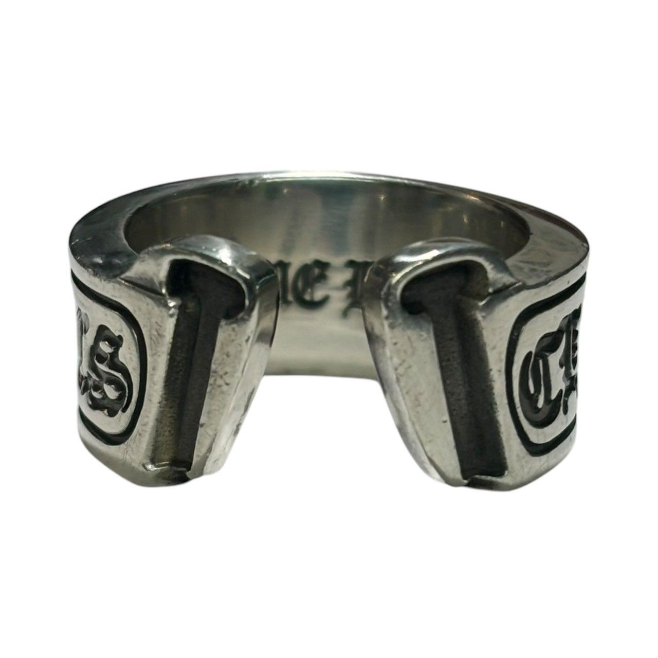 CHROME HEARTS(クロムハーツ) SCROLL LABEL RING ラージ スクロール
