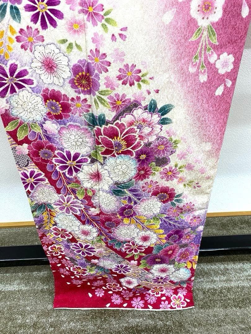 振袖 銀通し 金彩 辻が花 絞り 紋意匠 身丈161cm 撥水加工済 MO2971 