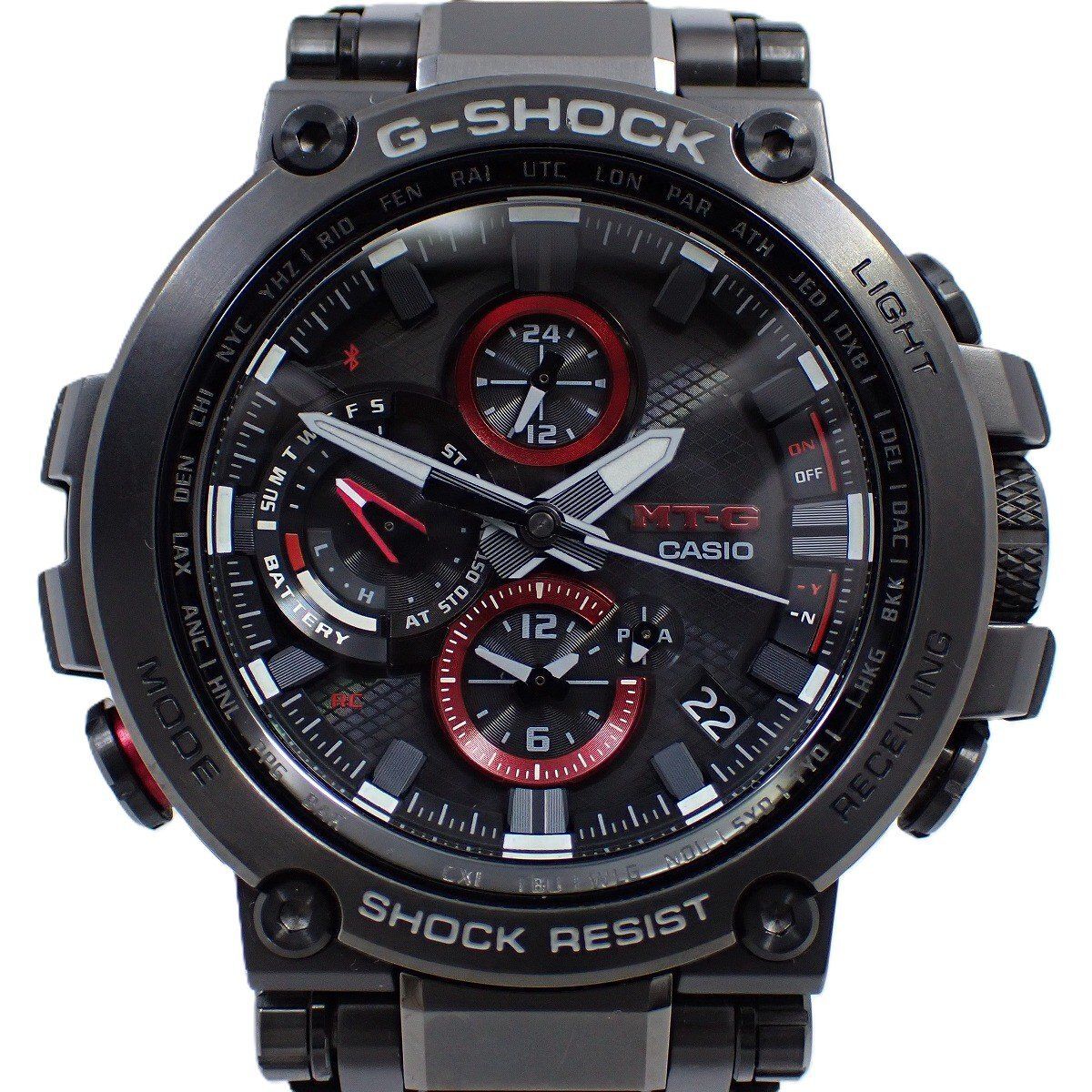 カシオ G-SHOCK MT-G Bluetooth ソーラー電波 腕時計 アナログモデル ブラック×レッド 純正樹脂バンド MTG-B1000B-1AJF いおき質店