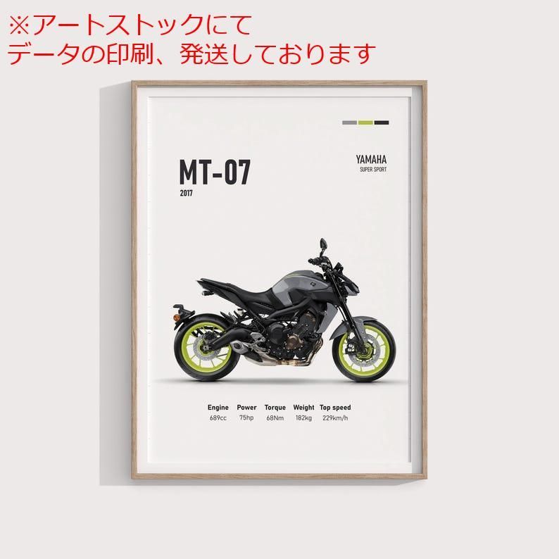 mz ポスター A1 サイズ (~A4まで対応可) ヤマハ MT-07 2017 ポスター