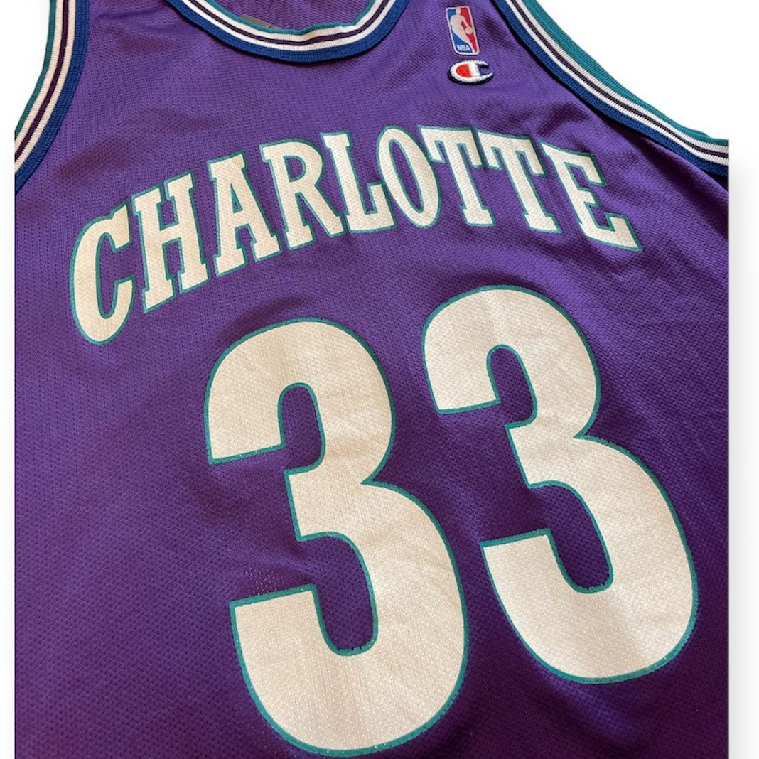 【古着】90's　シャーロット・ホーネッツ　ユニフォーム　パープル　(Charlotte Hornets 