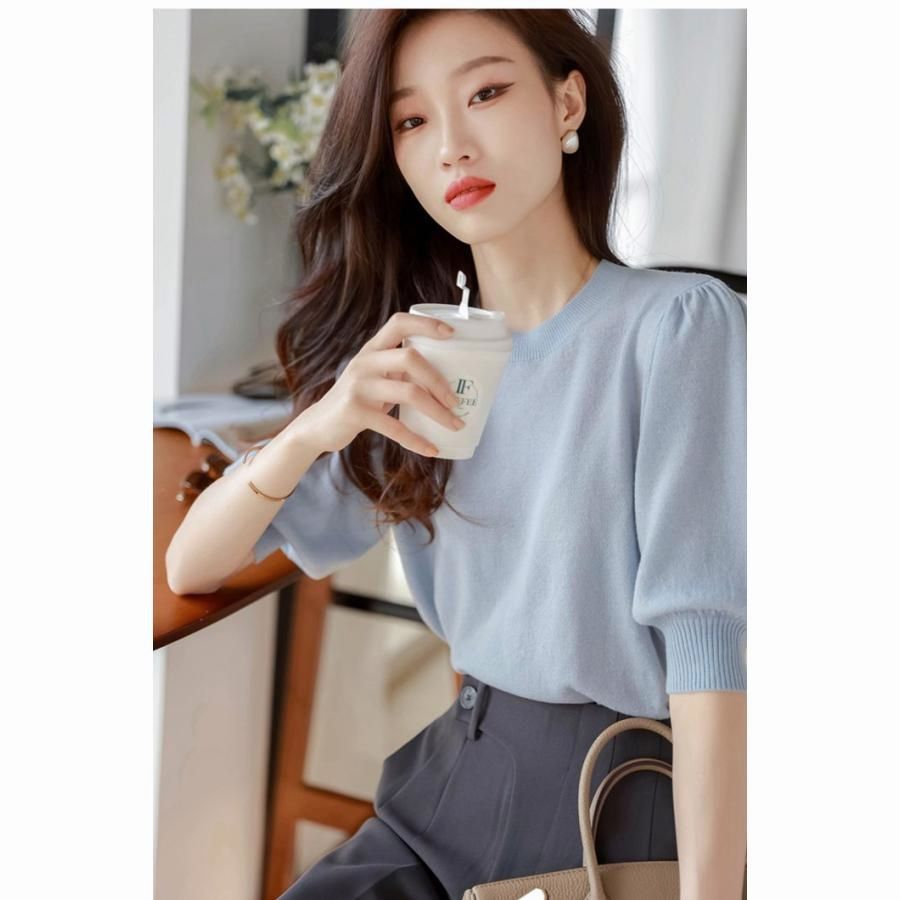 期間限定　パフスリーブ 半袖Tシャツ 2色セット FREAK'S STORE/ギャザー パフスリーブ 半袖 Tシャツ【限定展開