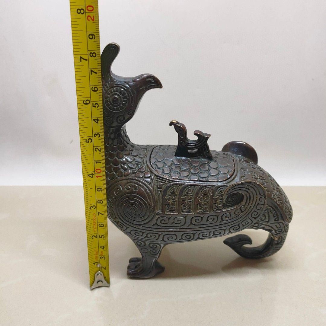 ♪茶道具 杓立 古銅写し 昌晴花押 宮内庁御用釜師 10代 中越弥五郎