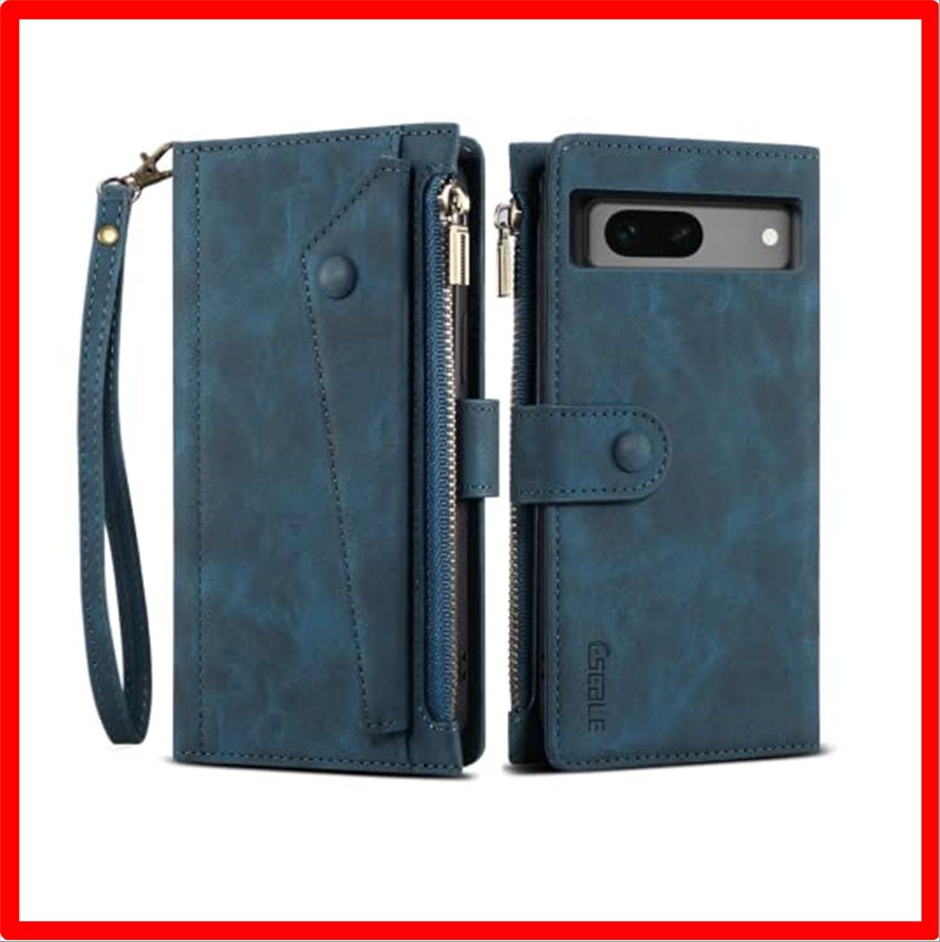 【正規品，新作登場】 【匿名配送】 Google Pixel 7a_ブルー 【Strap Series 財布型】Google Pixel 7a ケース 手帳型 ストラップ付き 磁石付 手帳型・フリップケース