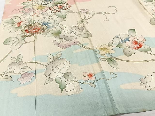 平和屋着物▽京友禅作家 山科春宣 訪問着 枝花文 たたき