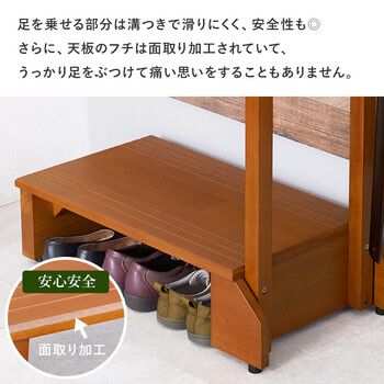 手すり付き玄関踏み台 片側手すり
