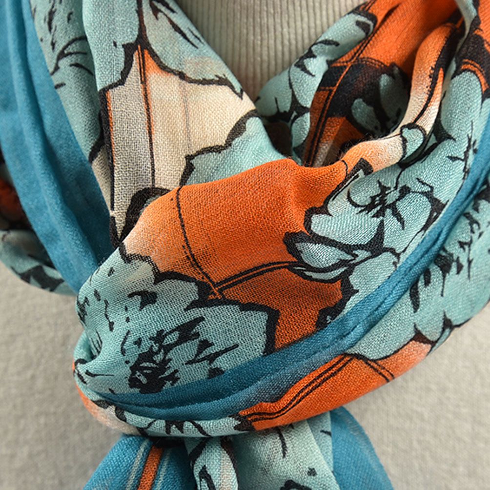 ETRO エトロ / ストール カシミヤ100％ ボタニカル グリーン 407245