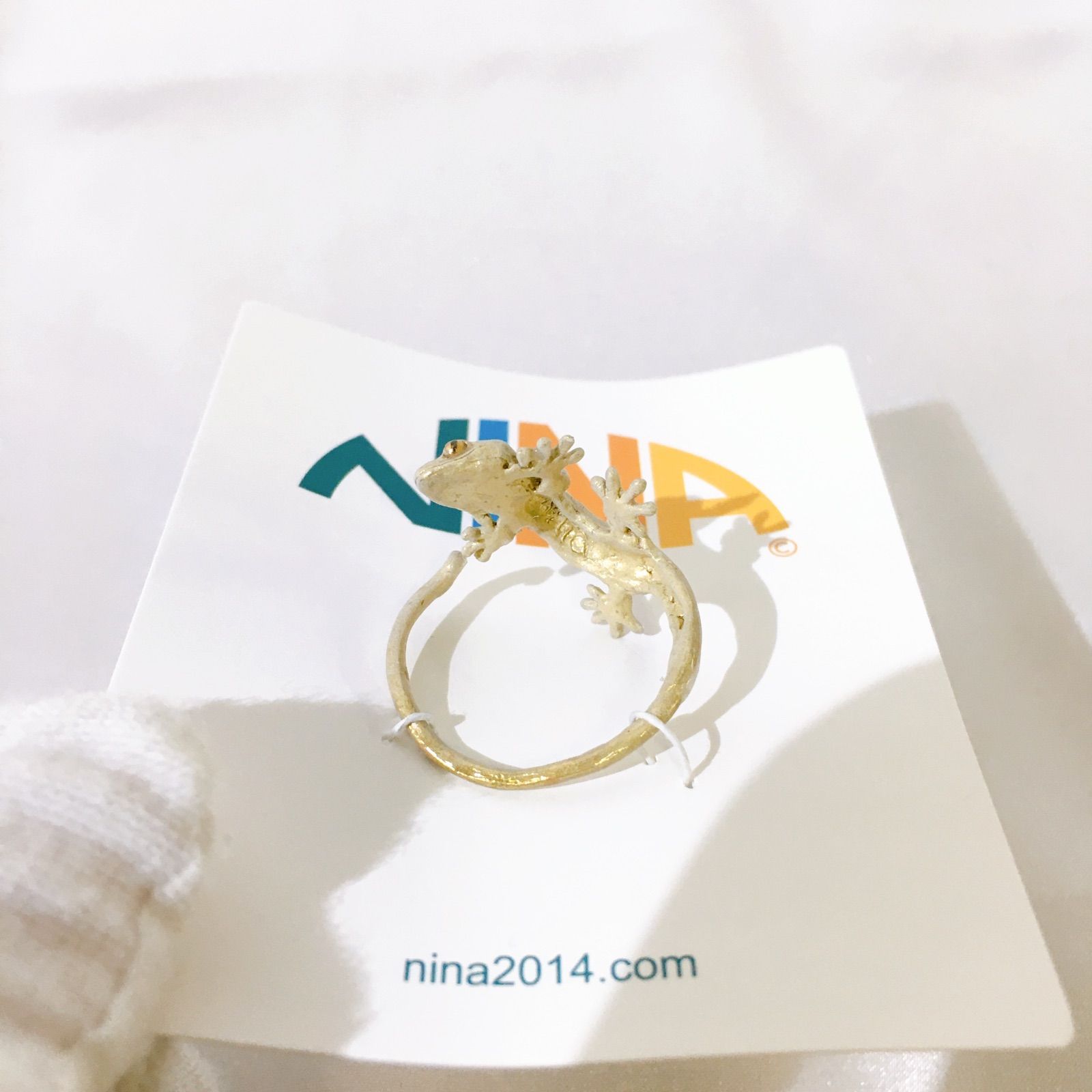 美品】nina リング ニホンヤモリ/Gekko japonicus（幼体）の