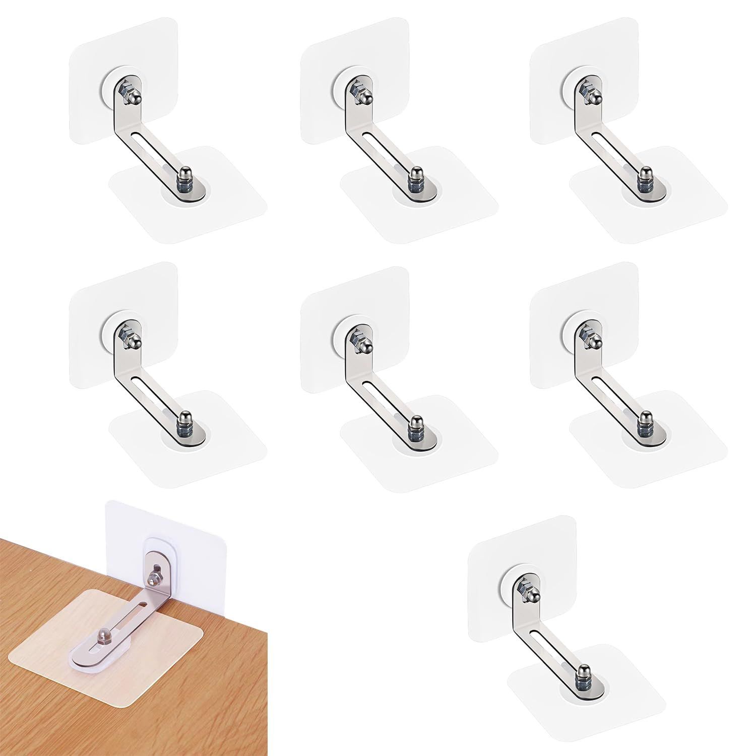 家具転倒防止 地震 転倒防止 穴開け不要 6組セット L型 最大可動距離5.5 cm ストッパー EsiFare 耐震ストッパー 強力タイプ 目立たない 粘着シール 地震対策 落下防止 家具固定用 防災グッズ 家具転倒防止器 本棚 テーブル 食器棚