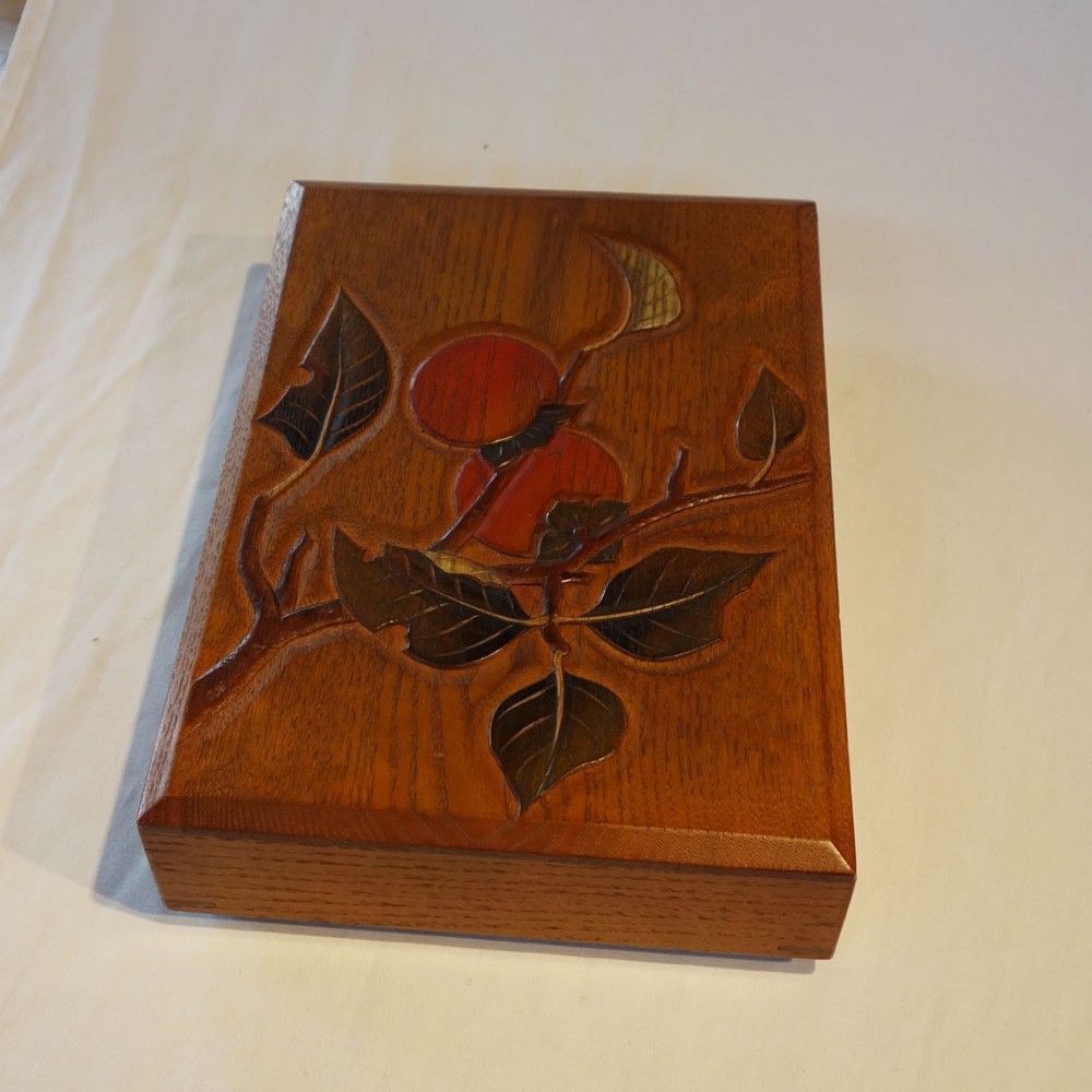 木彫り文書箱 柿 メルカリShops