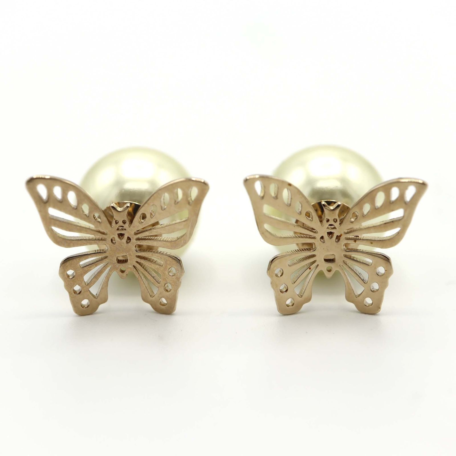 Christian Dior ディオール ピアス 蝶 バタフライ フェイク