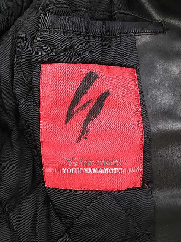 Y'sフオーメン赤ラベルレザーブルゾン Yohji Yamamoto ヨウジヤマモト Y's for men ワイズフォーメン
