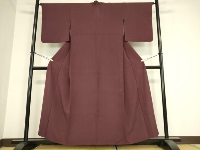 激安大特集！ 平和屋着物 上質な色無地 単衣 お召縮緬 似紫色 正絹 DAAV5930az 明示的な